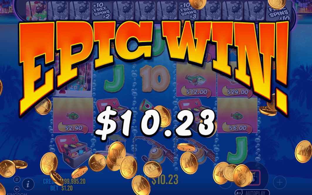 Free Spins round with the fisherman WILD in view