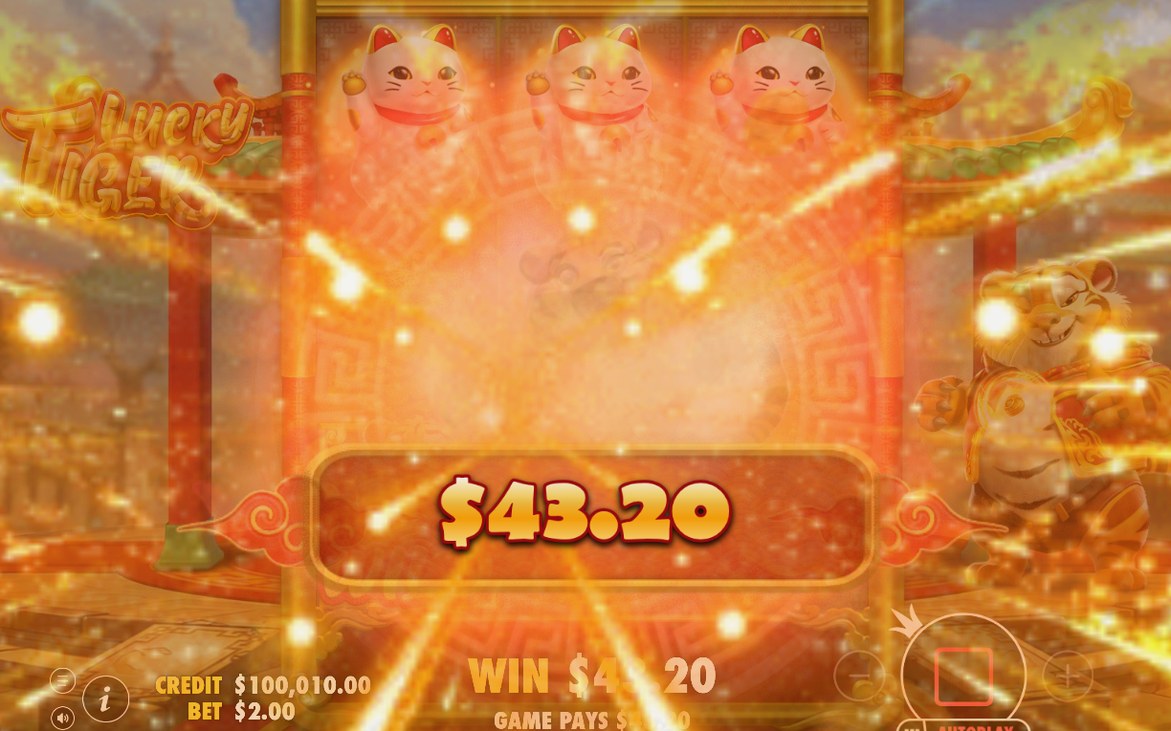 Win screen with the payout in A$ after a round